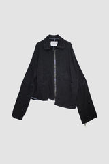 Asymmetrical Hemp Denim Jacket