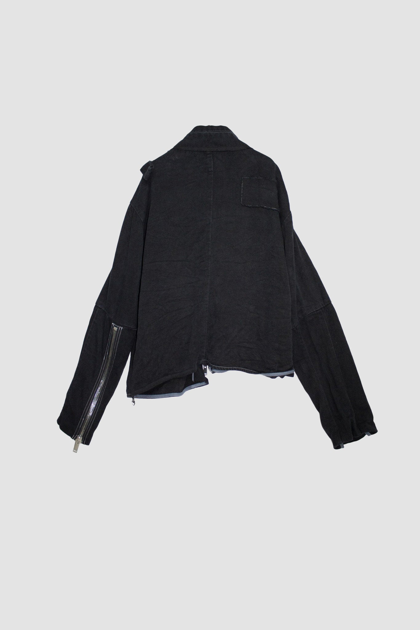 Asymmetrical Hemp Denim Jacket - NELLY JOHANSSON