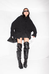 Drop Shoulder Wool Cardigan