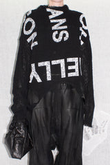 Printed Mesh Knit Sweater