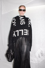 Printed Mesh Knit Sweater