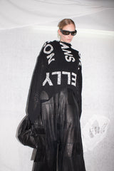 Printed Mesh Knit Sweater