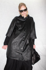 Short Sleeve Leather Shirt