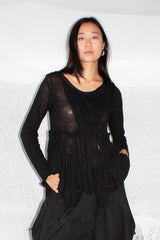 Draped Wool Knit Sweater