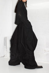 Skirt Layered Wool Trousers