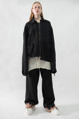 Asymmetrical Hemp Denim Jacket - NELLY JOHANSSON