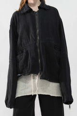 Asymmetrical Hemp Denim Jacket - NELLY JOHANSSON