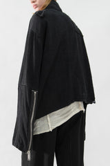 Asymmetrical Hemp Denim Jacket - NELLY JOHANSSON