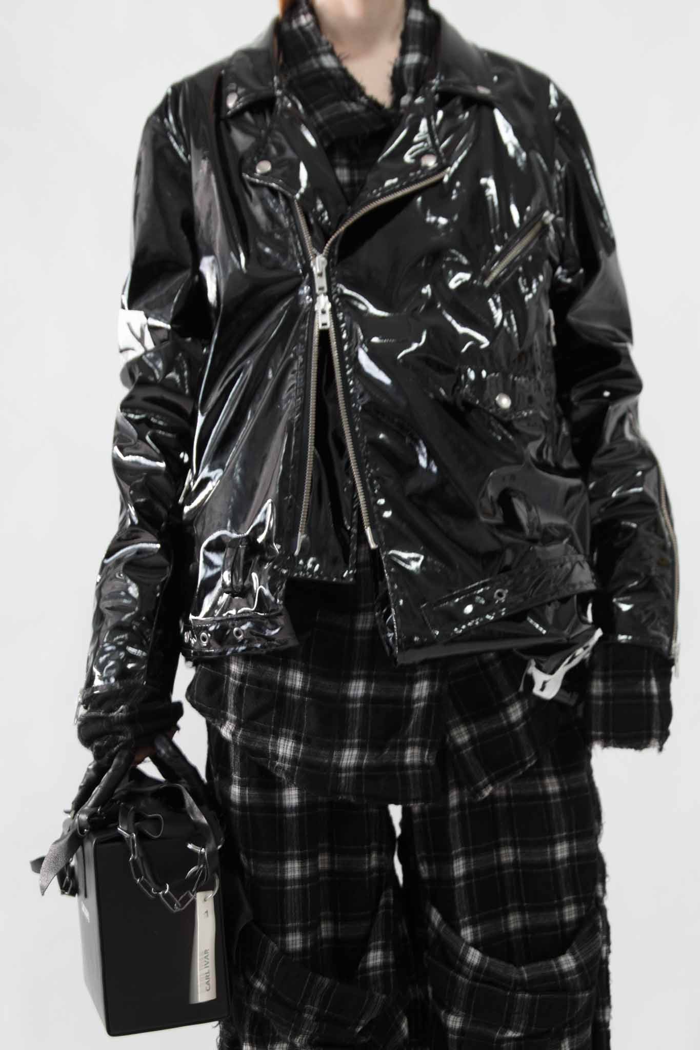 Oversized Vinyl Biker Jacket - NELLY JOHANSSON