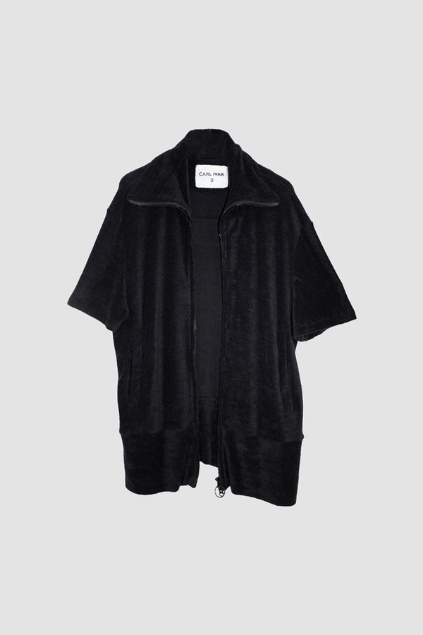 Zip Up Velour T-Shirt
