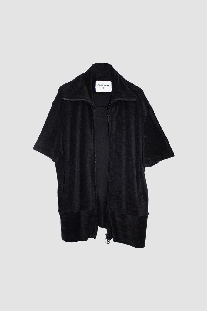 Zip Up Velour T-Shirt