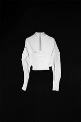 Perforated zip sweater w