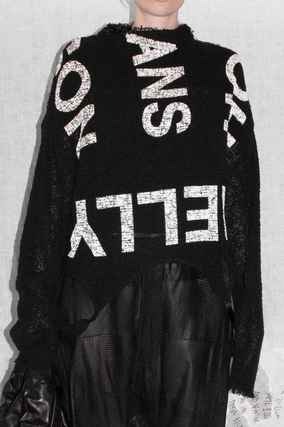 Printed Mesh Knit Sweater by NELLY JOHANSSON, cotton and polyester – view 6 of 7