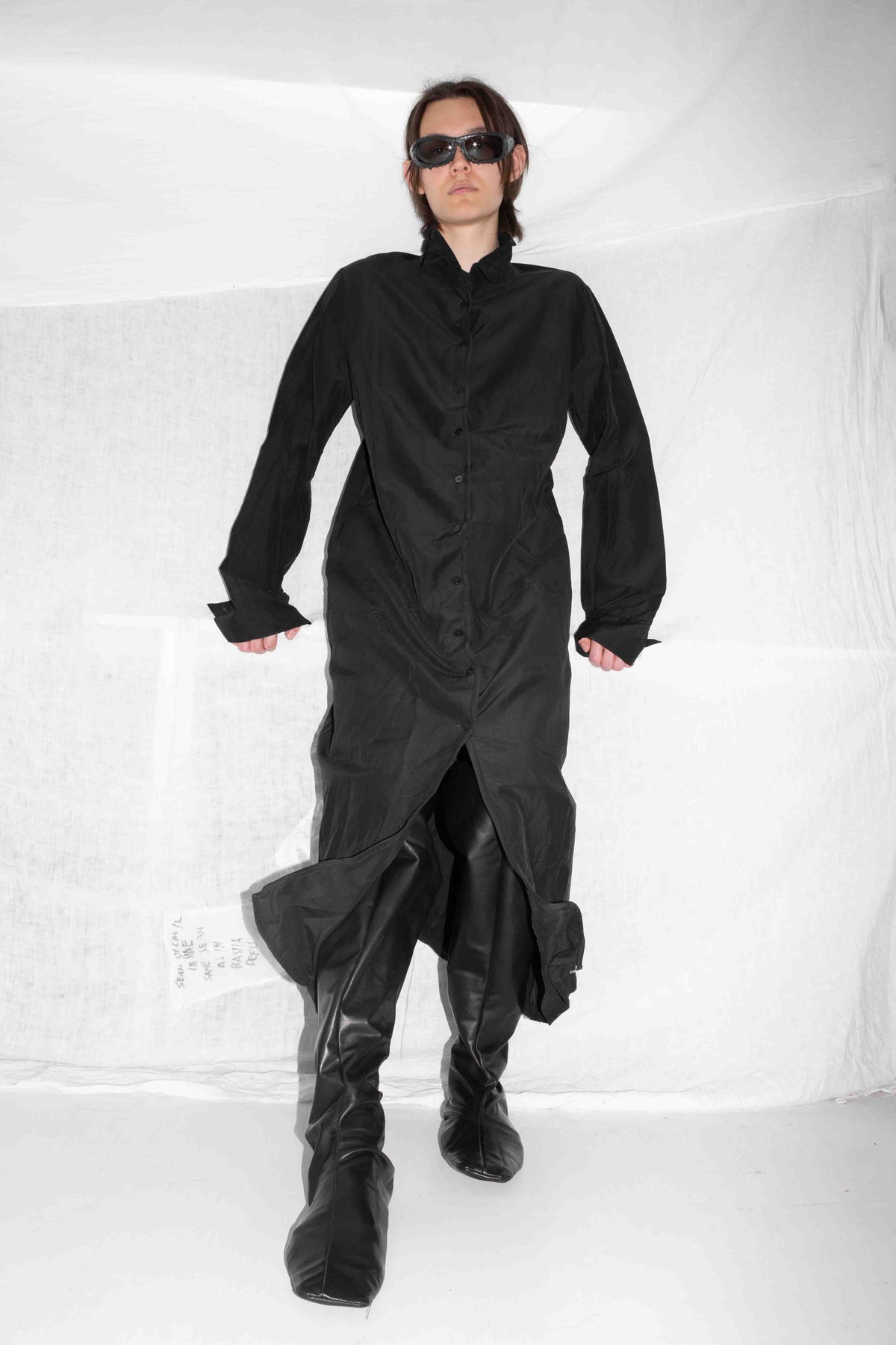 Sculptural Long Shirt by NELLY JOHANSSON, cotton and cupro – view 2 of 5