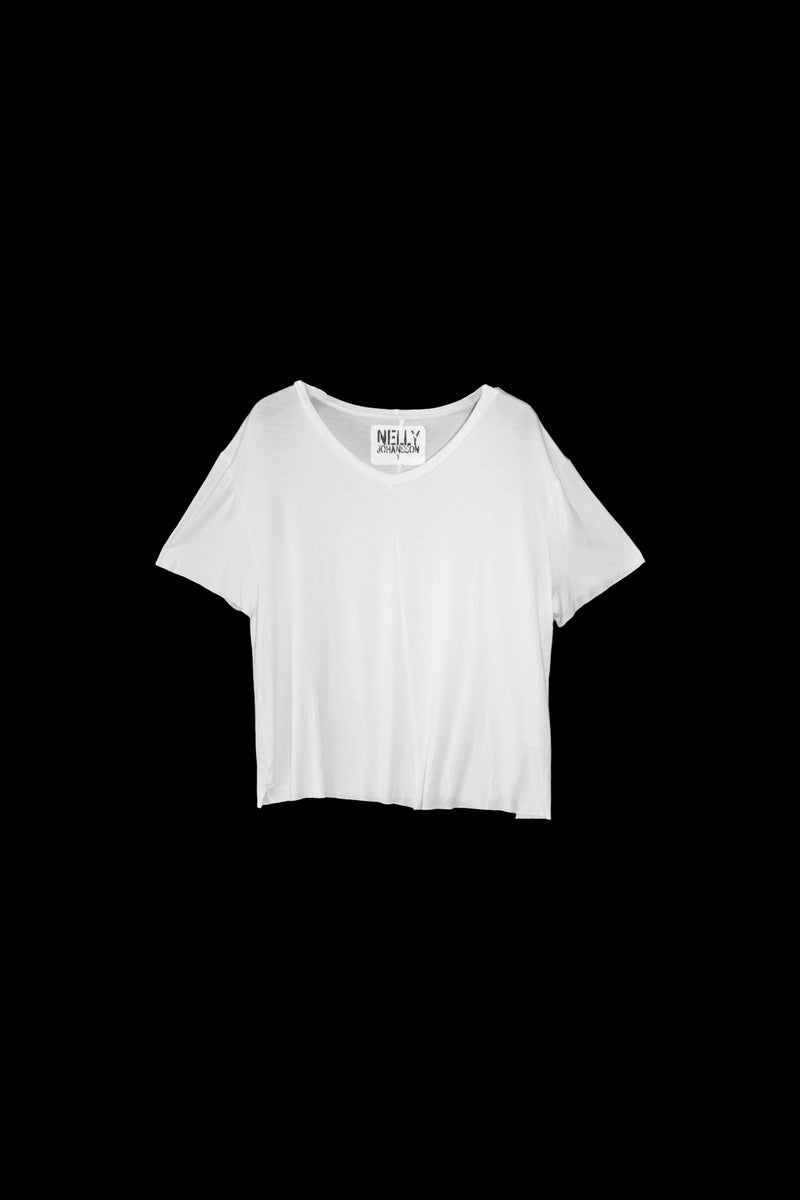 Cropped V-Neck T-Shirt