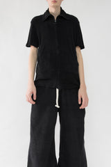 Zip Up Velour T-Shirt