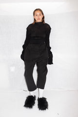 Cropped Pleat Trousers