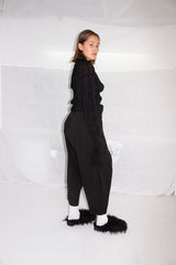 Cropped Pleat Trousers