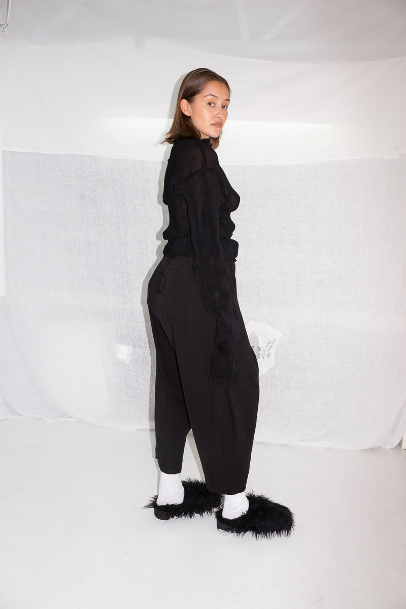 Cropped Pleat Trousers