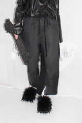 Paneled Leather Jeans