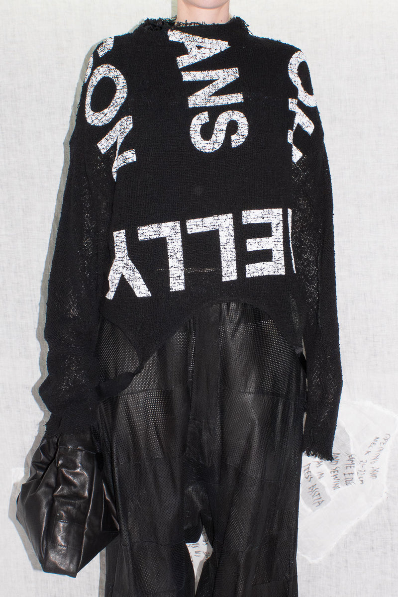 Printed Mesh Knit Sweater