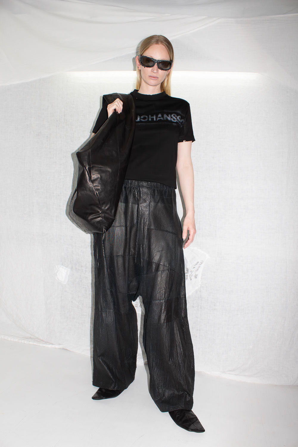 Perforated Leather Trousers - NELLY JOHANSSON