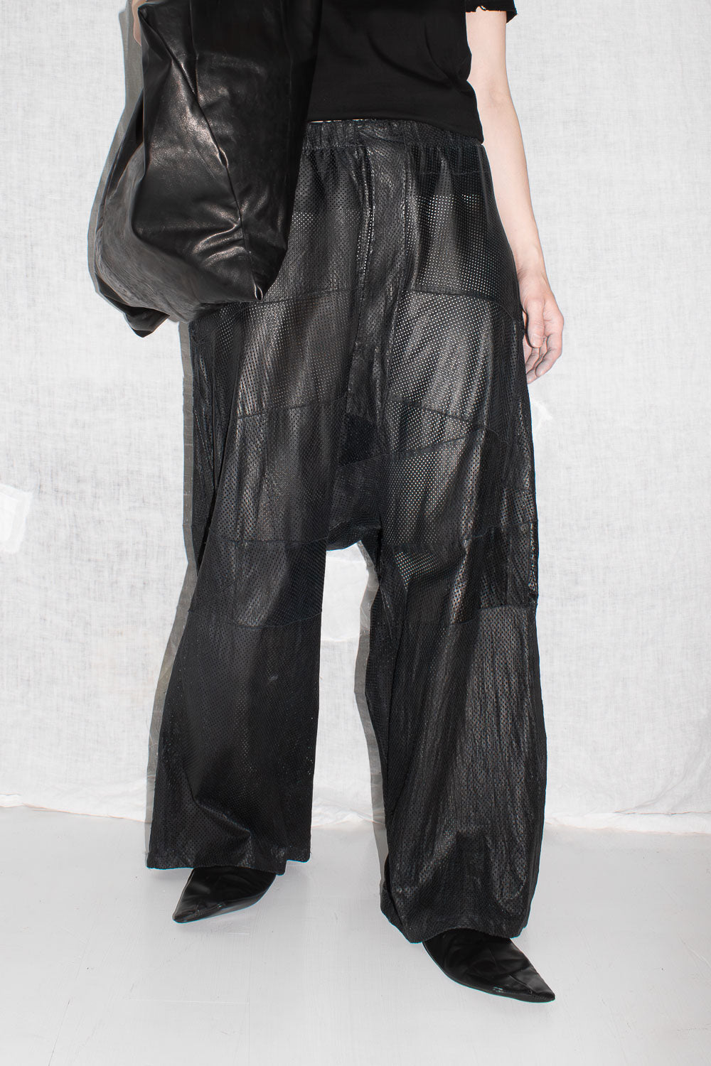 Perforated Leather Trousers - NELLY JOHANSSON