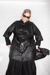 Short Sleeve Leather Shirt