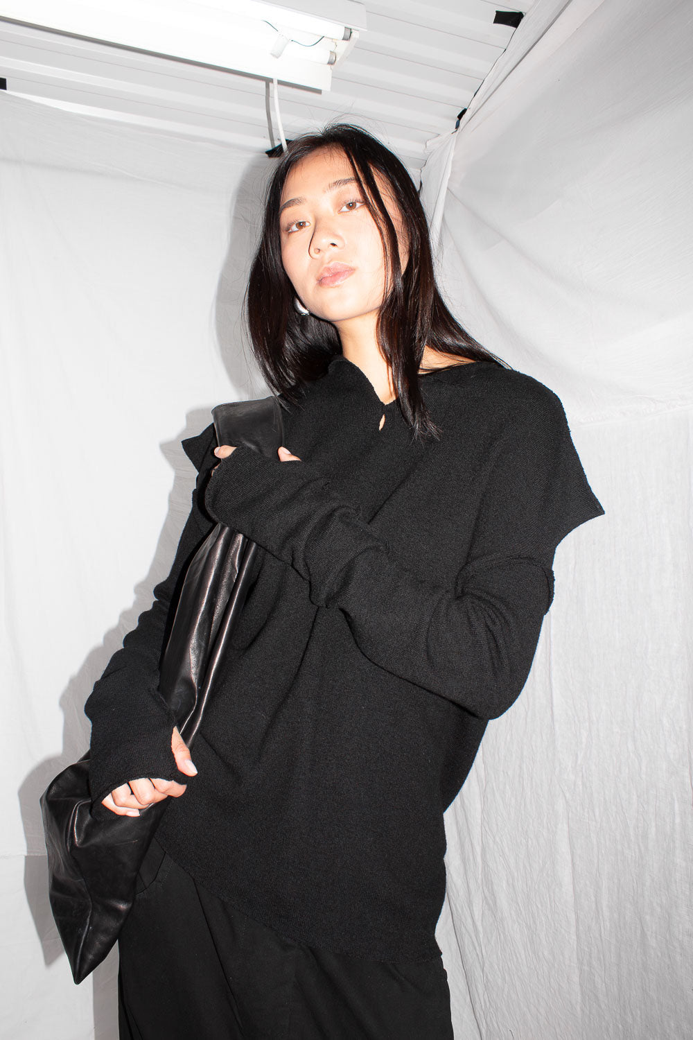 Triangular Merino Wool Knit Sweater - NELLY JOHANSSON