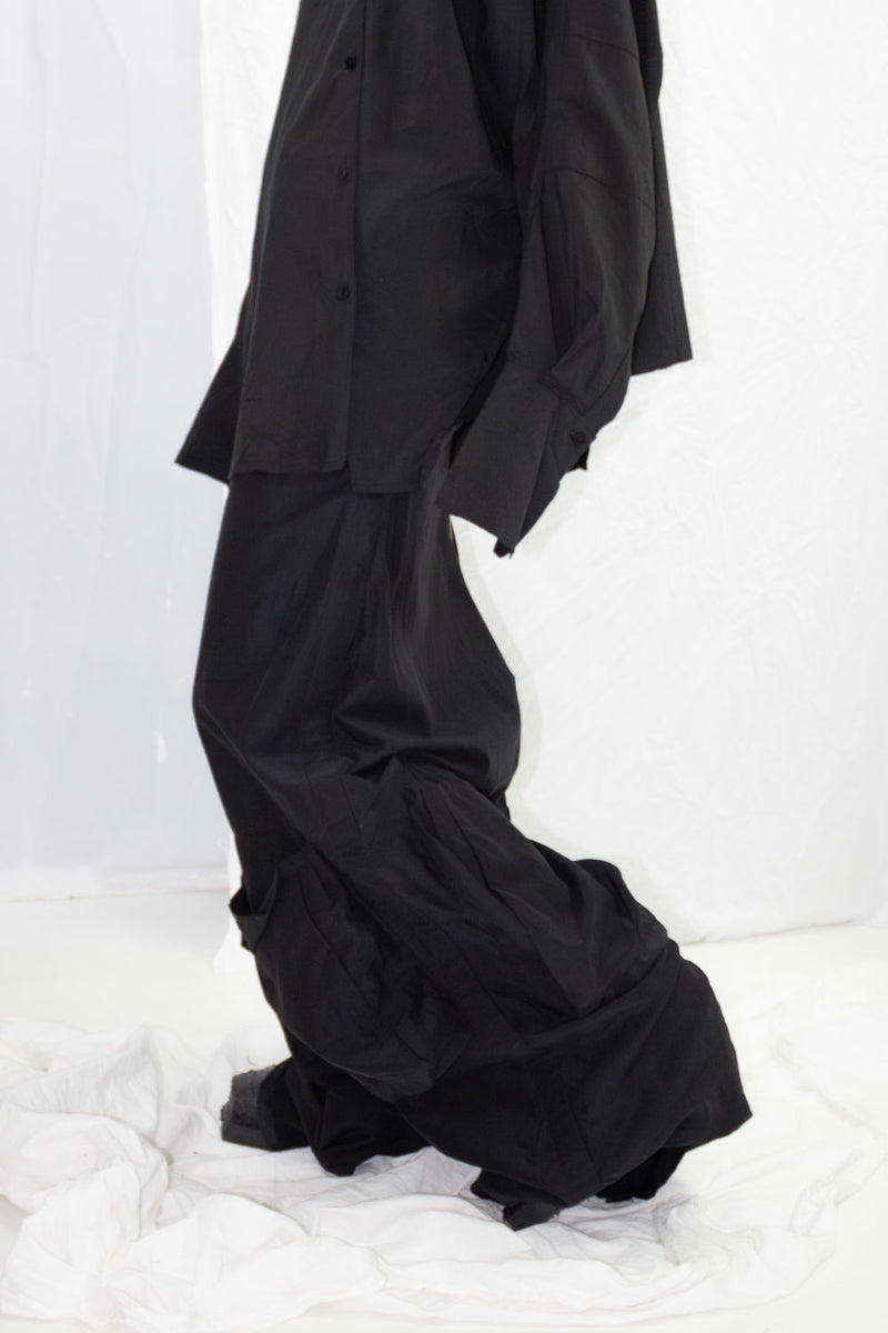 Pantalon cargo taille haute