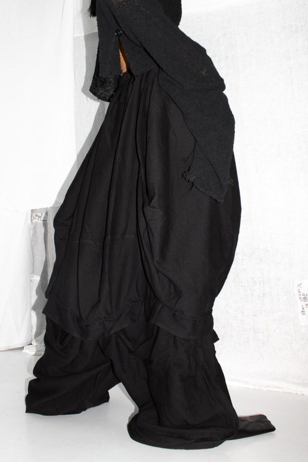 Skirt Layered Wool Trousers