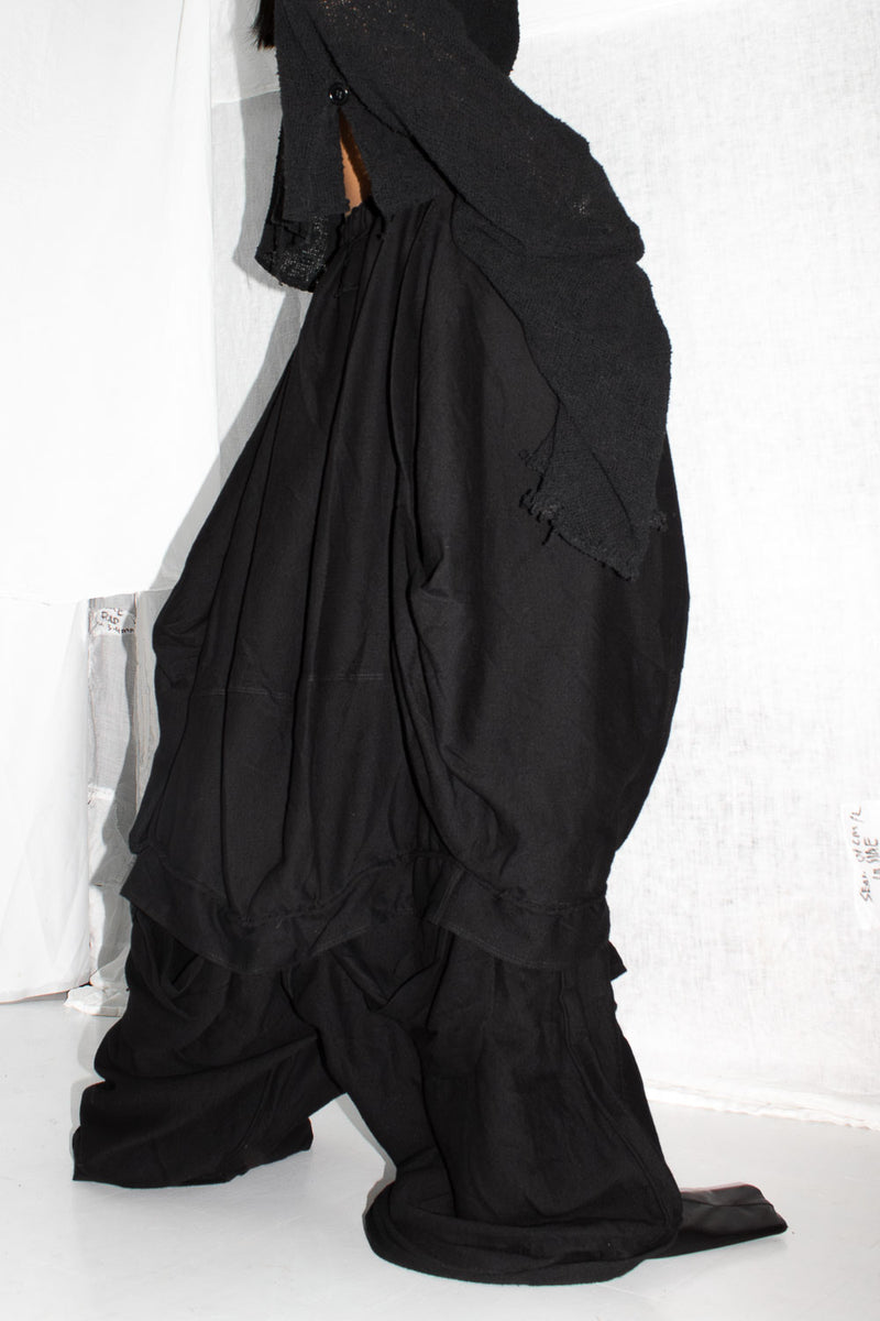 Skirt Layered Wool Trousers