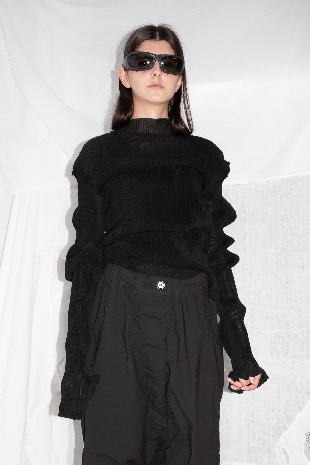 Pleated Long Sleeve Top - NELLY JOHANSSON