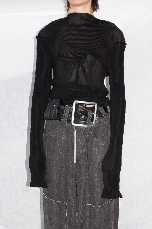 Pleated Long Sleeve Top