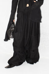 Skirt Layered Wool Trousers