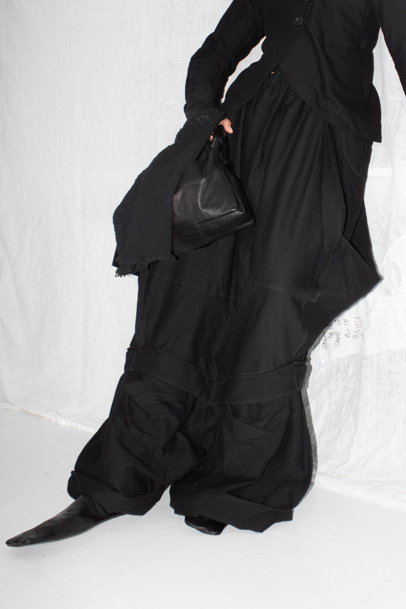 Skirt Layered Wool Trousers