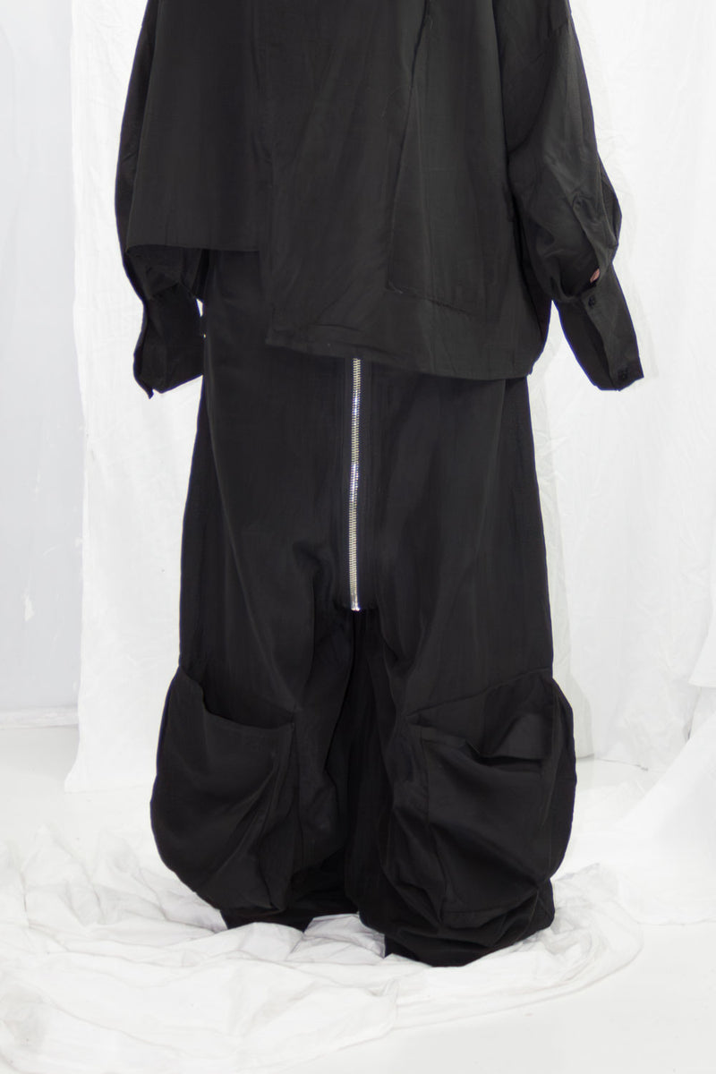 Pantalon cargo taille haute