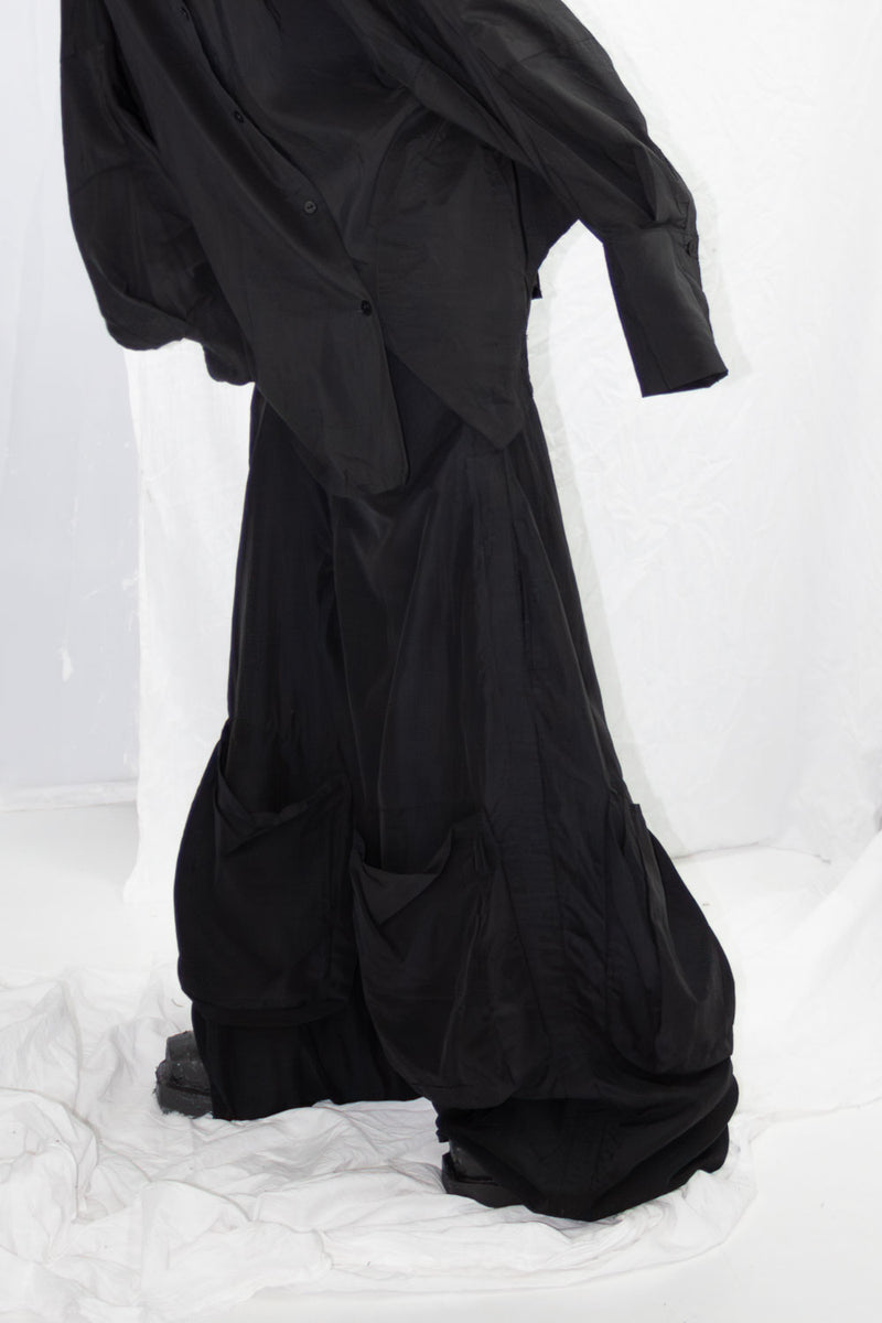 Pantalon cargo taille haute