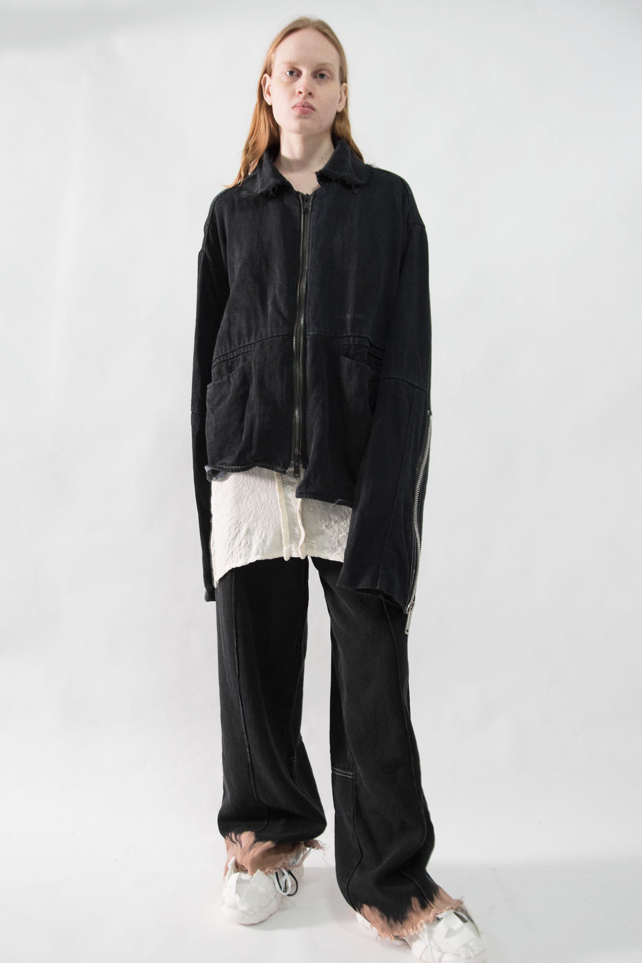 Asymmetrical Hemp Denim Jacket - NELLY JOHANSSON