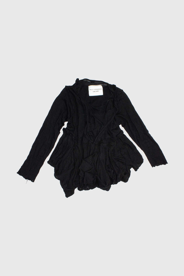 Draped Wool Knit Sweater