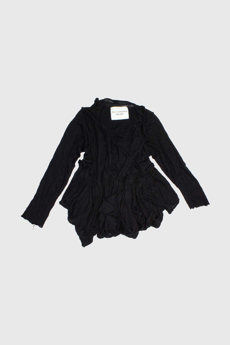 Draped Wool Knit Sweater