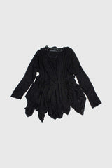 Draped Wool Knit Sweater