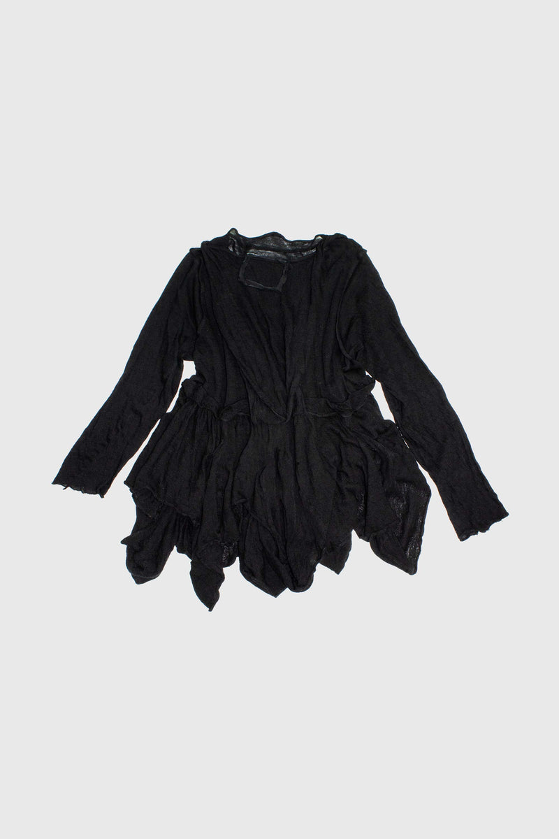 Draped Wool Knit Sweater