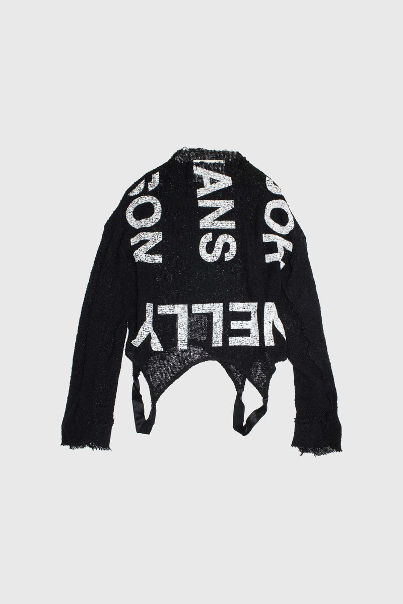 Printed Mesh Knit Sweater