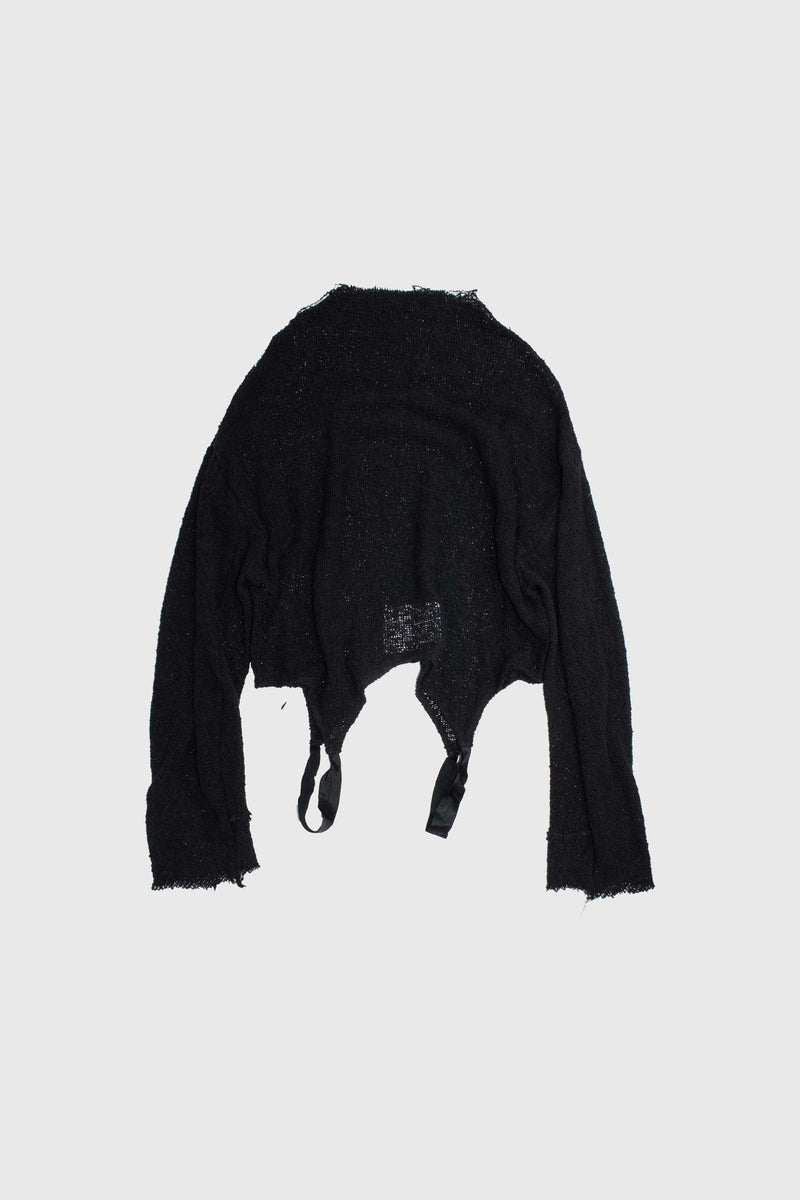 Printed Mesh Knit Sweater