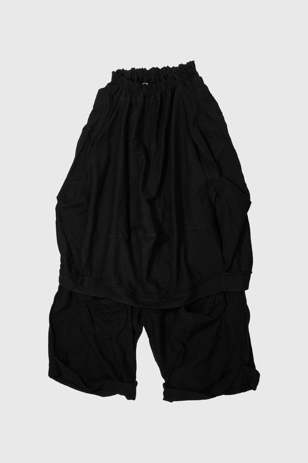 Skirt Layered Wool Trousers