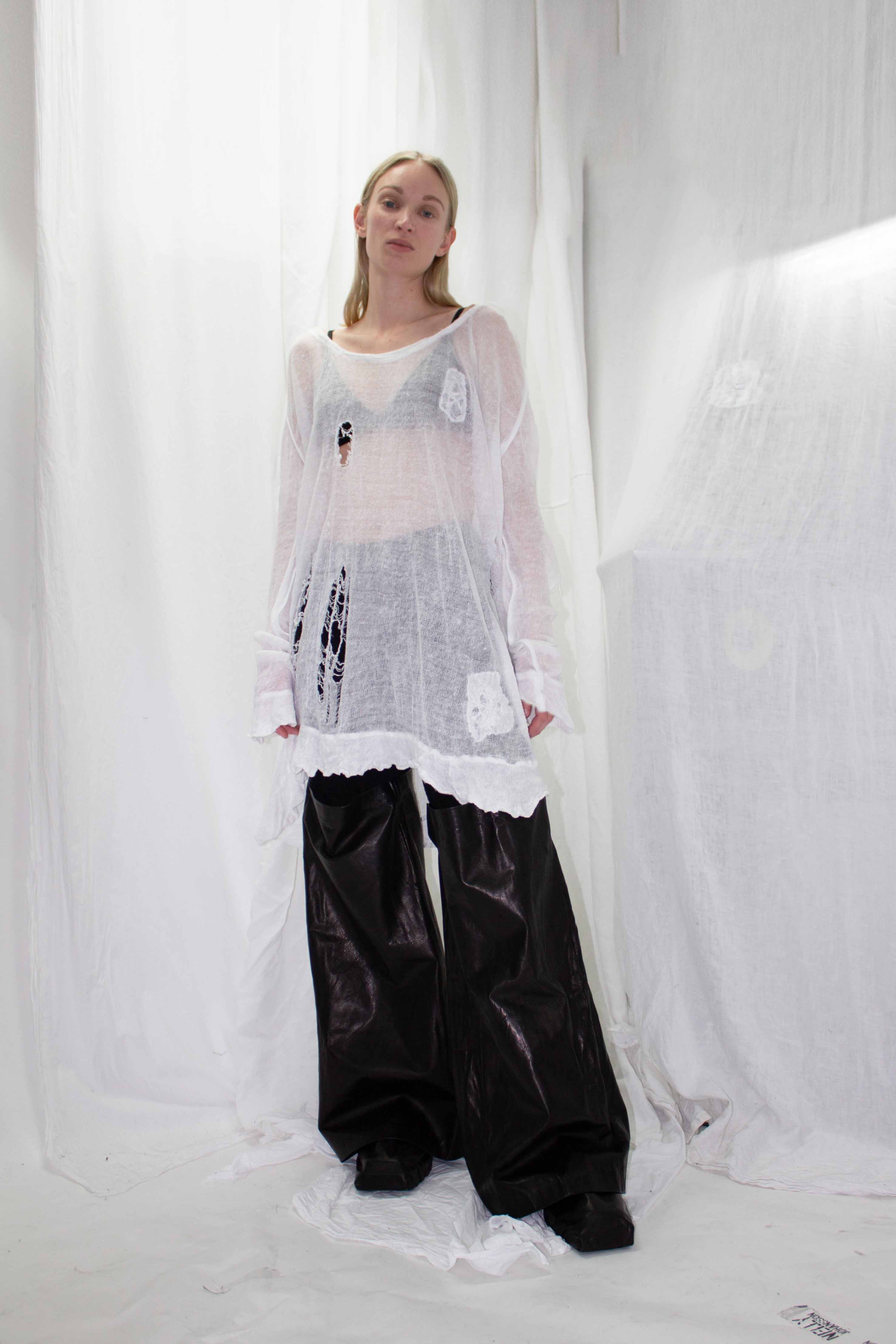 Distressed Drop Neck Jumper - NELLY JOHANSSON