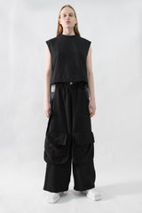 Perforated Crop Crew Neck Top - CARL IVAR