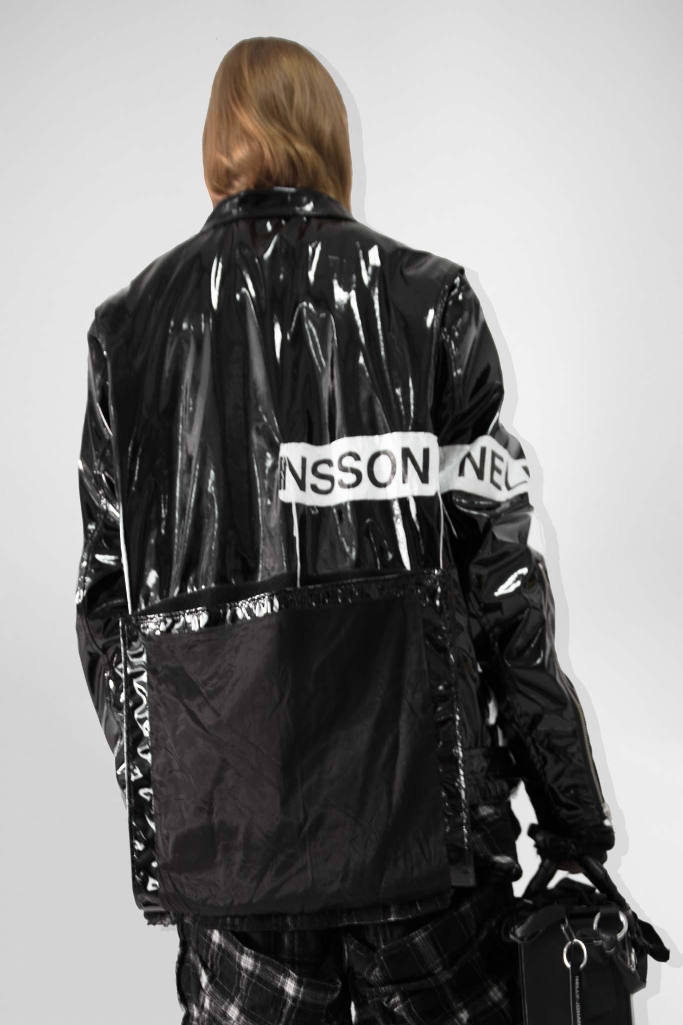 Oversized Vinyl Biker Jacket - NELLY JOHANSSON